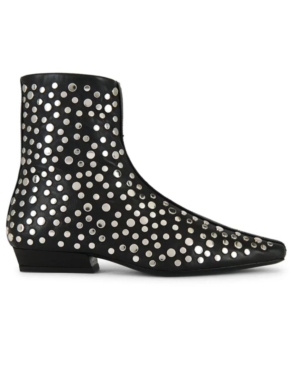 STAUD Wally 25MM Rivets Leather Ankle Boots NEW - Picture 1 of 8